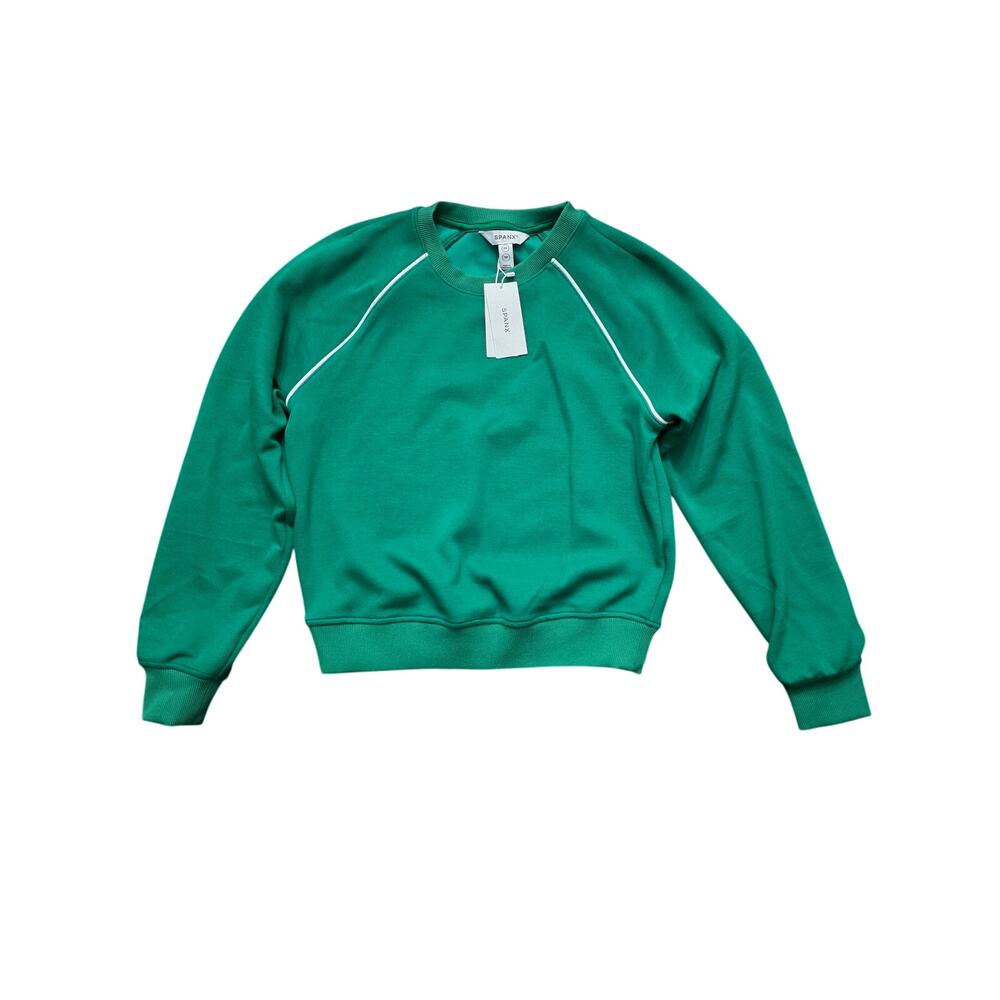 NWT Spanx Airpique Sweatshirt FIeld Green Size XS